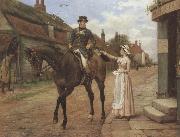 George goodwin kilburne Collecting the Post (mk37) painting